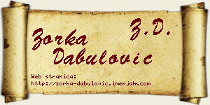 Zorka Dabulović vizit kartica